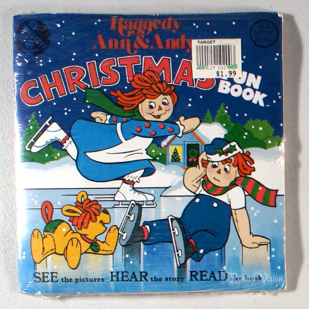 Raggedy Ann and Andy - Christmas Fun Book (1981) [SEALED] Vinyl 7" & BOOK •